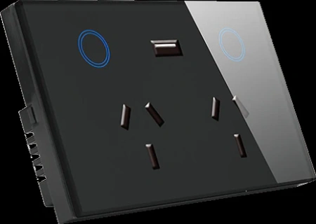 Premium Smart Double Power Point + USB BLK